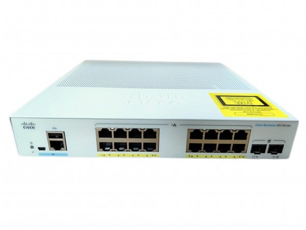 CBS350-16P-2G-EU Cisco Business 350 Series 16x10/100/1000 PoE+ ports, internal power.